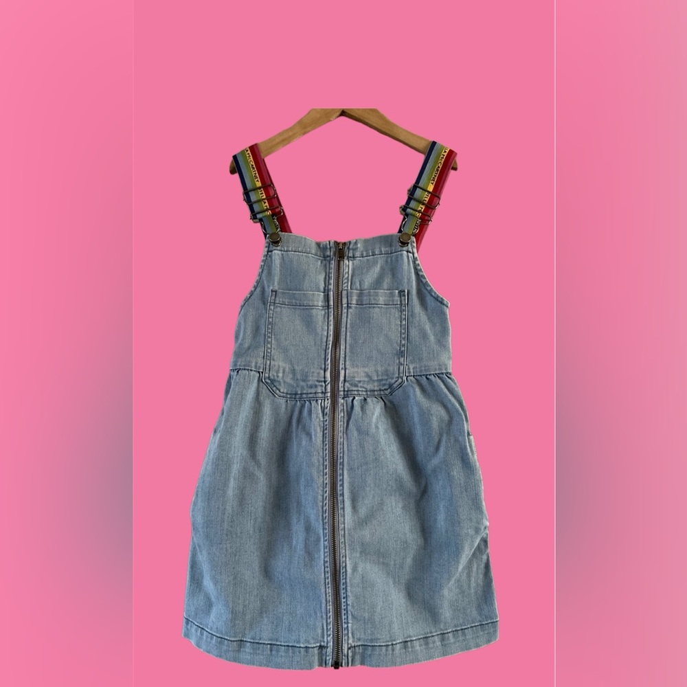 Stella McCartney Denim Jumper Rainbow Suspender Straps Size 8